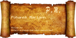 Pohanek Mariann névjegykártya